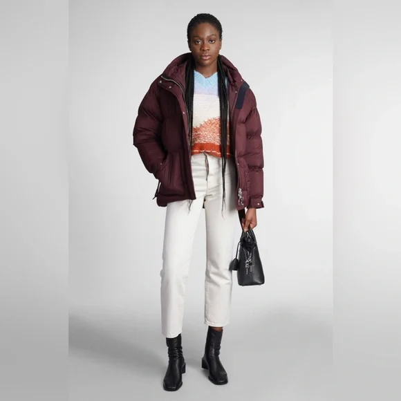 SOLD! SOLD! IENKI IENKI Puffer Jacket in Bordeaux Nylon Size M - Picture 2 of 16